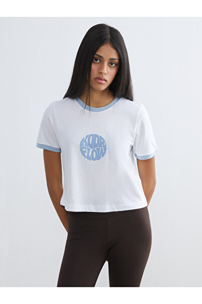 LC Waikiki Alita City Koor Sport White Printed Loose & Baggy Women's Sports T...