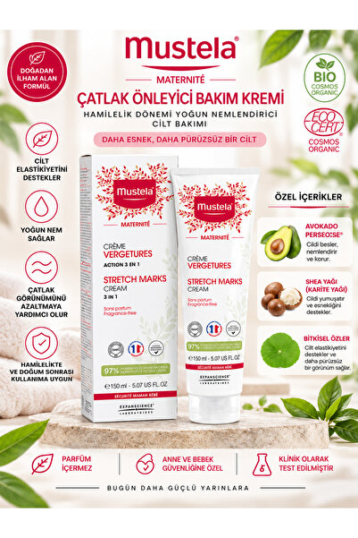 Mustela Stretch Marks Cream 150 ml – Çatlak Görünümünü Azaltmaya Yardımcı Ann...