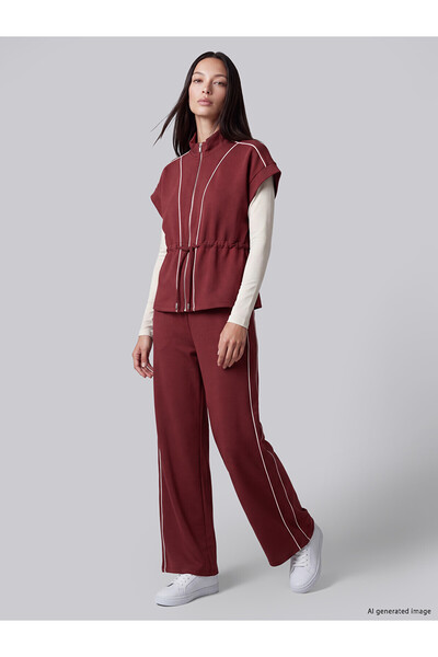 LC Waikiki Alita City Farkıyla Lcw Everyday Burgundy Diving Fabric Plain Wome...