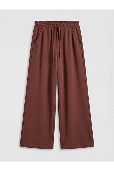 LC Waikiki Peak New Season Brown Linen Blend Girls' Trousers