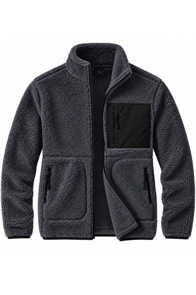 S&T Company Pelüş Ceket Unisex - Sıcacık Tutan Yün Kumaş