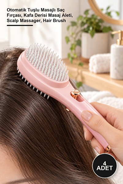 Yenilig 4 Pieces of Hair Massage Combs – Automatic Massage Hair Brush with Bu...