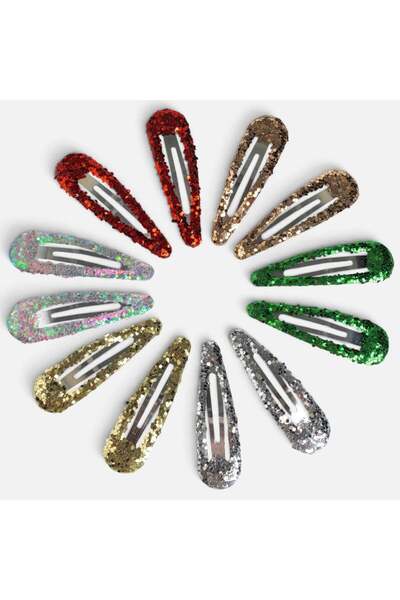 OEM Clame de Par de Craciun cu Glitter Colorat pentru Copii 5cm - 12buc