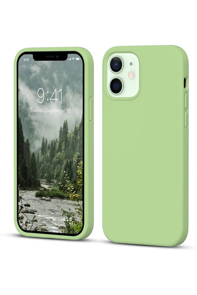 Noir İphone 12 - 12 Pro Uyumlu İçi Kadife Lansman Silikon Kapak Kılıf