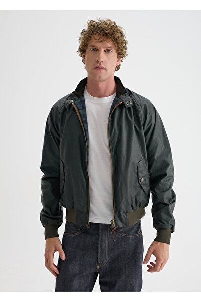 Stuf Co Harrington Yağlı Ceket Olive Green (Yeşil) / Harrington Wax Jacket Ol...