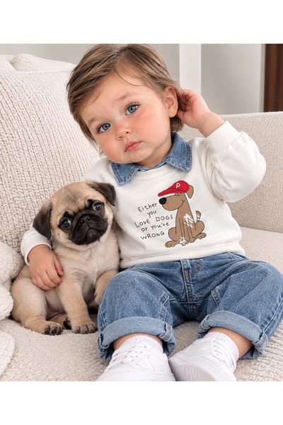 bebendy baby&kids Polo Collar Dog Printed Detachable Collar Lycra Jeans Trous...