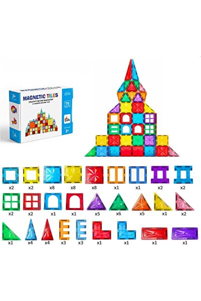 Generic Magnetic Tiles for Kids 100PCS Set ABS Building Blocks 4-8 years (100)