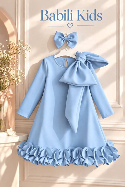 Babili Special Design Scuba Blue Girl Dress |   Birthday, Evening Gown, Party...