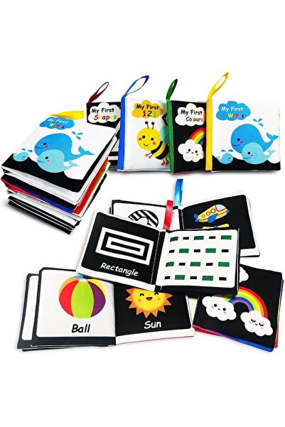 KASTWAVE Soft Cloth Baby Book Toy 0-6 Months, Black and White Learning Books ...