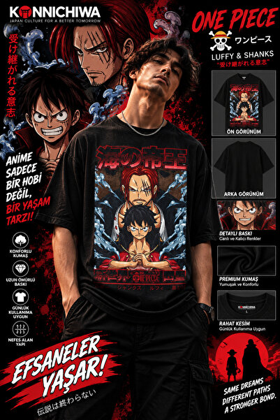 FG KONNİCHİWA One Piece Gear5 Luffy Zoro Shanks Ace Anime T-Shirt Tee Tshirt ...