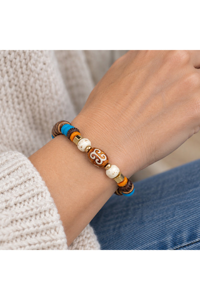 HER ŞEY NOTA www.herseynota.com Turquoise Brown Cream Beaded Bohemian Design ...