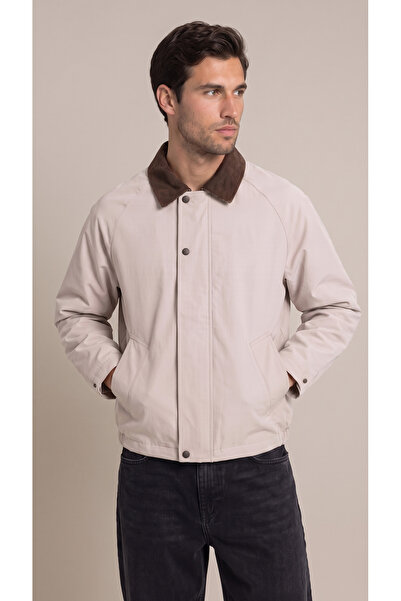 viyamen Men's Shirt Collar Jacket with Zipper Detail, Inner Lining and Inner ...