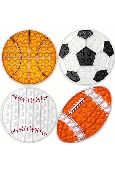 AQUAFALCON 4 Pcs Fidget Toys, Sports Push Bubble Pop Fidget Sensory Toy | Foo...