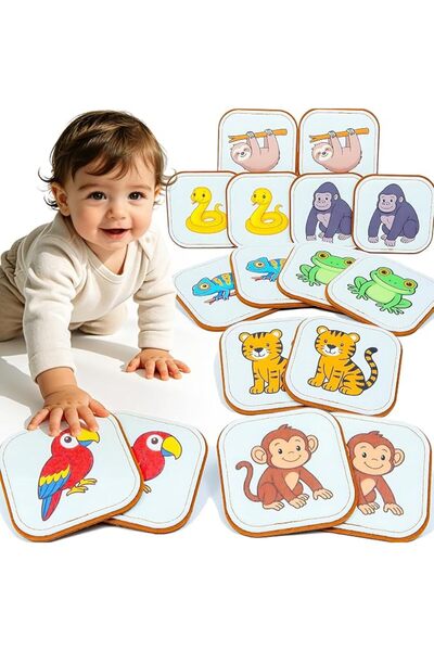 Soofam Felt Matching Game for Toddlers, Animal Memory Game & Flash Cards,Mont...