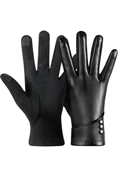 Generic Ladies' Winter Warm Leather Gloves, Windproof and Waterproof outdoor ...