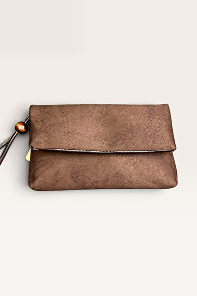Kadın Süet Portföy Çanta Çapraz Zincir Askılı Clutch Çanta El Çantası