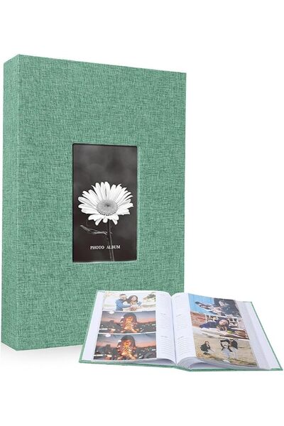 GENERAL Photo Album for Collection Scrapbook Hardcover Linen, 300 Pockets for...