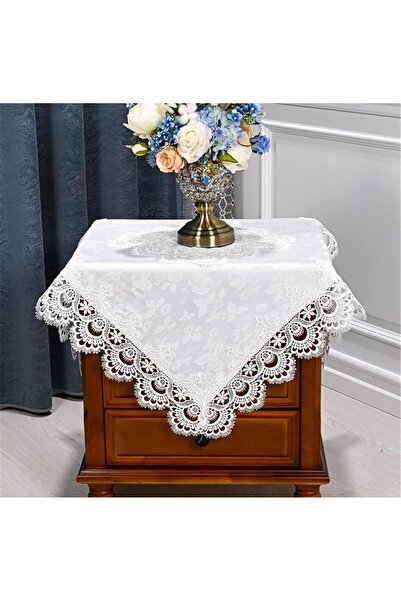 Generic Lace Small Square Tablecloth, Embroidered Farmhouse Table Cloth with ...