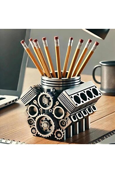 Paporich Pen Holder, Metal Desk Organizer, Miniature Automotive Block Design,...