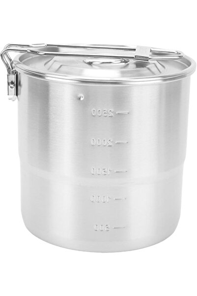 Fdit Camping Cooking Pot, Portable Stainless Steel Camping Pot with Hanging F...