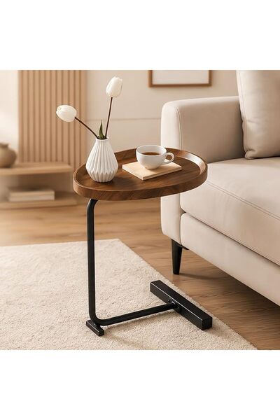 GENERAL C Shaped Side Table, Small Table End Table for Sofa and Bedside, Couc...