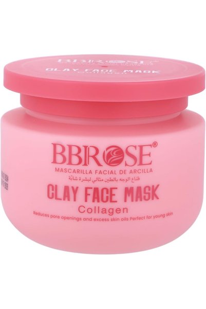 BBROSE Collagen Clay Face Mask - 250ml Deep Cleansing & Hydrating Mask for Smooth, Glowing Skin Reduces Pores, Detoxifies, and Rejuvenates with Natural Collagen Boost