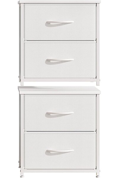 Solerconm 2-Pack Stackable Storage Drawers, White Closet Dresser