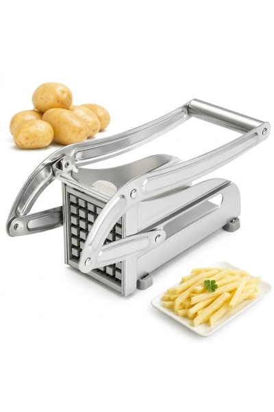 KONTEF Paslanmaz Çelik Manuel Patates ve Sebze Dilimleme Makinesi – Üstten Ko...