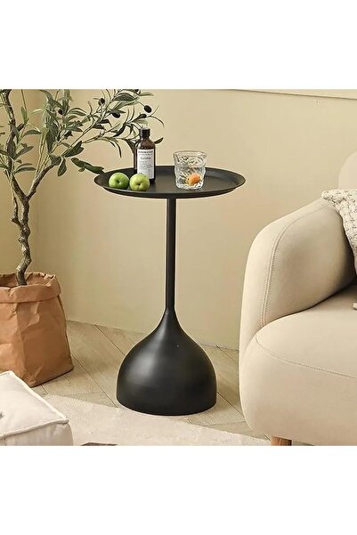 LEFAFA Coffee Table, End Table, Round Side Tables, Iron Decorative Pedestal M...