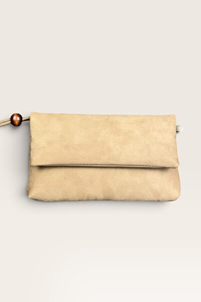 Kadın Süet Portföy Çanta Çapraz Zincir Askılı Clutch Çanta El Çantası