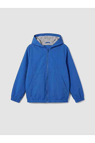 LC Waikiki Nevavm Blue Plain Boys' Raincoat with a Difference