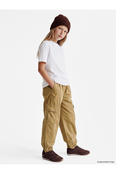 LC Waikiki Two Mt Shop Quality Lcw Kids Green Girls Gabardine Cargo Pants