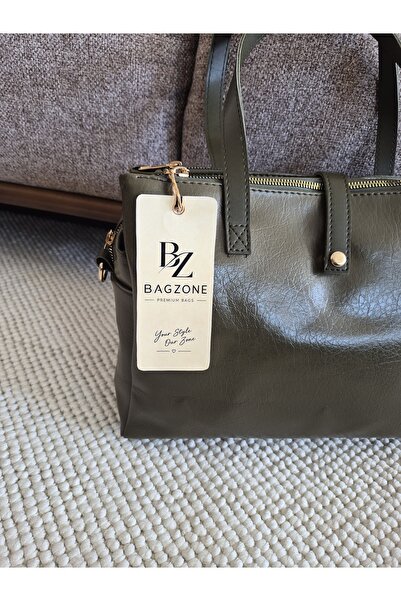 Bagzone حقيبة نسائية كبيرة الحجم من الجلد الناعم بثلاثة أقسام