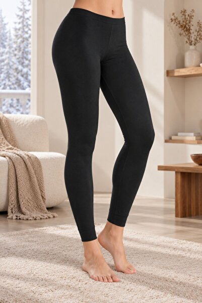 fevien Women's Black Thermal Leggings Winter Thick Fabric Warm-Keeping High W...