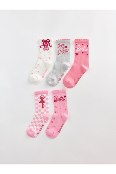 LC Waikiki Lcw Kids Ecru Printed Girls' Socks with Nevavm Difference