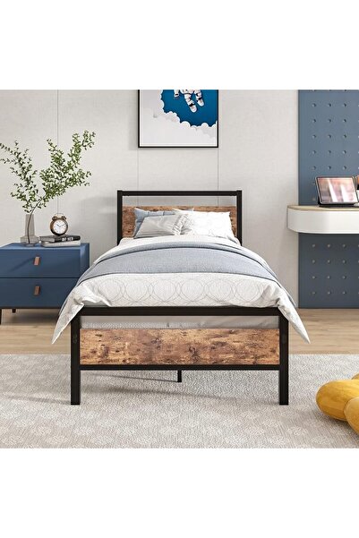 GENERAL Single Bed Frame with Headboard, Heavy Duty Platform Bed Frame, Metal...
