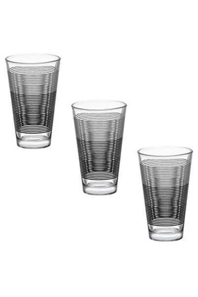 OEM Set of 3 Transparent Glass Glasses "Lines"" 330ml"