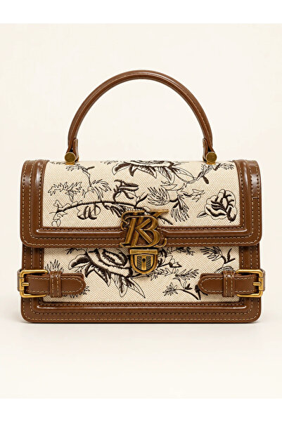 SACHS Rb Monogrammed Floral Patterned Women's Hand and Crossbody Bag B37134 B...