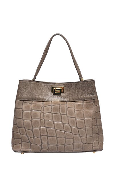 SimpleFind Anna Luchini Geanta piele -Rosalind-TAUPE ,Geanta de umar piele na...