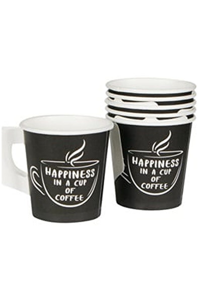 OEM Pahare de Carton pentru Cafea cu Maner 'Happiness in a Cup of Coffee' 120...