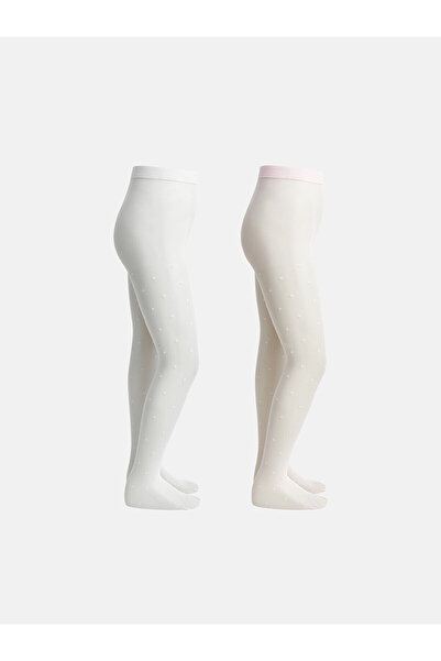 LC Waikiki Two Mt Shop Quality Pink Patterned Girls' Pantyhose
