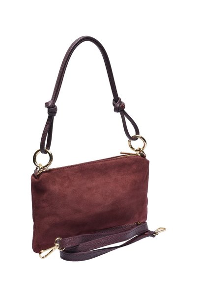 SimpleFind Isabella Rhea Geanta piele -Minerva-BORDO ,Geanta de umar piele naturala, poseta, femei