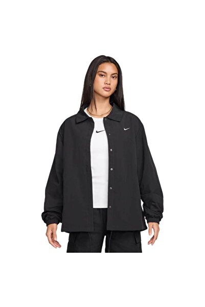 Nike Γυναικείο Αθλητικό Απαραίτητο Υπερμεγέθες Υφαντό Μπουφάν Προπονητή με Πρ...