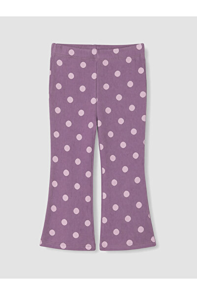 LC Waikiki Nevavm Purple 3 Thread Polka Dot Narrow & Slim Elastic Waist Girls...