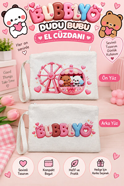 Bubblyo DUDU BUBU İpek Kumaş El Cüzdanı