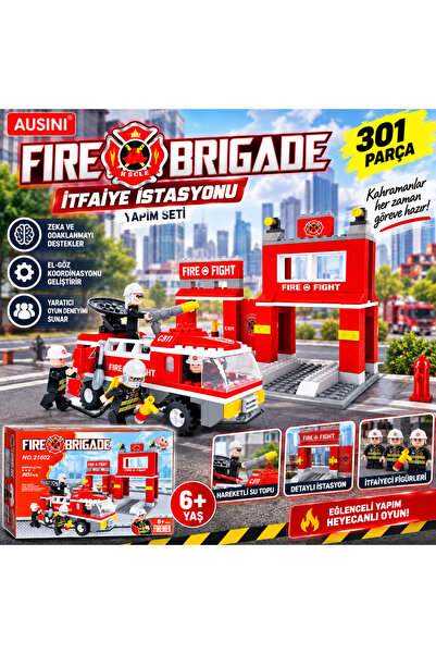 TRUST STORE Fire Station Building Set 301 Pieces Fire Brigade Fire Truck and ...