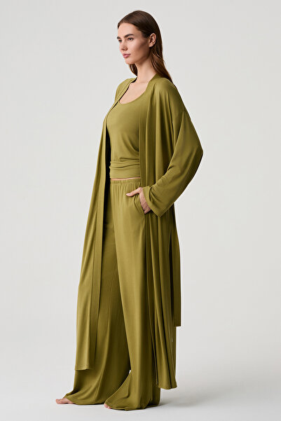 Penyemood Relaxed Fit Draped Three-Piece Dressing Gown Set