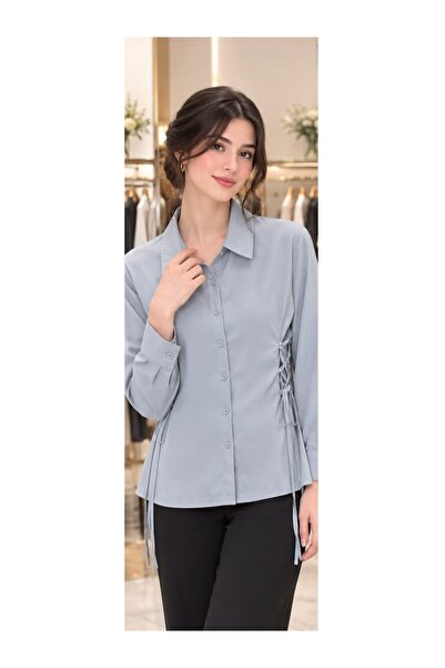 Generic بلوزة نسائية بأكمام طويلة موديل BK962 - أزرق