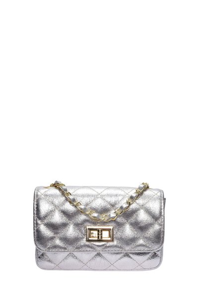 SimpleFind Luisa Vannini Geanta piele -Giselle-ARGINTIU,Geanta de umar piele ...