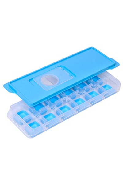 OEM Cutie din Silicon cu Capac din Plastic Bleu pentru 12 Cuburi de Gheata